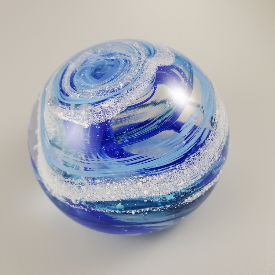 Blue Water Paperweight | Terrapin Glassblowing Studio